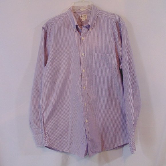 J. Crew Other - J Crew Button Down Shirt Large Purple/white stripe Tailored Fit Long Sleeve Mens